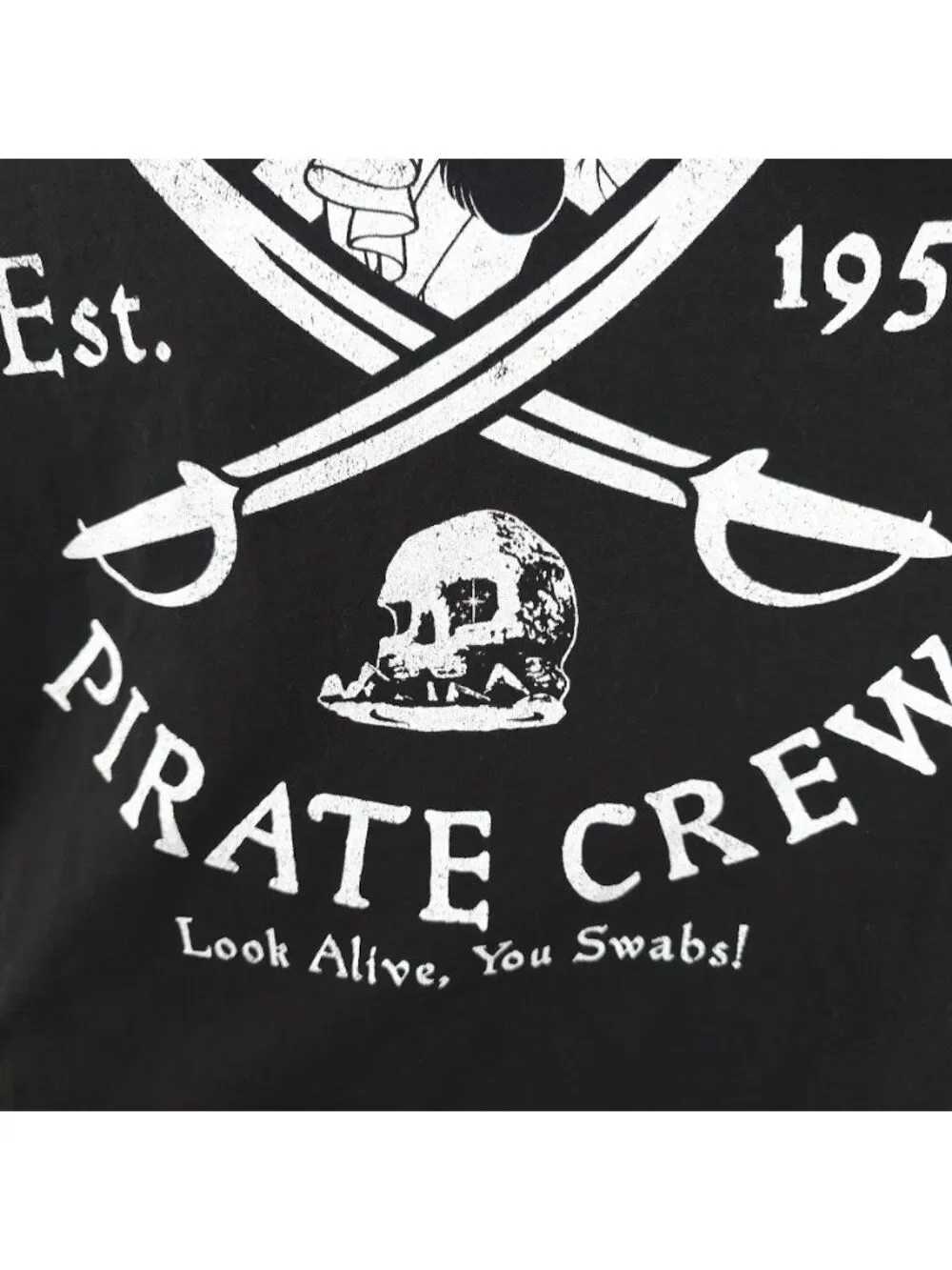 Captain Hook T Shirt Mens Size Large Black Pirate Crew Disney Villain Peter Pan